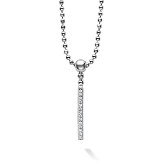 Linear Diamond Pendant Necklace Size 35mm x 3mm