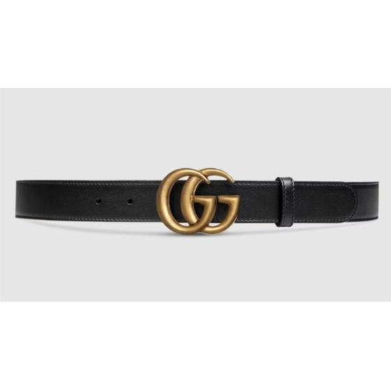 Leather Belt w/Double G Buckle Unisex Size 27