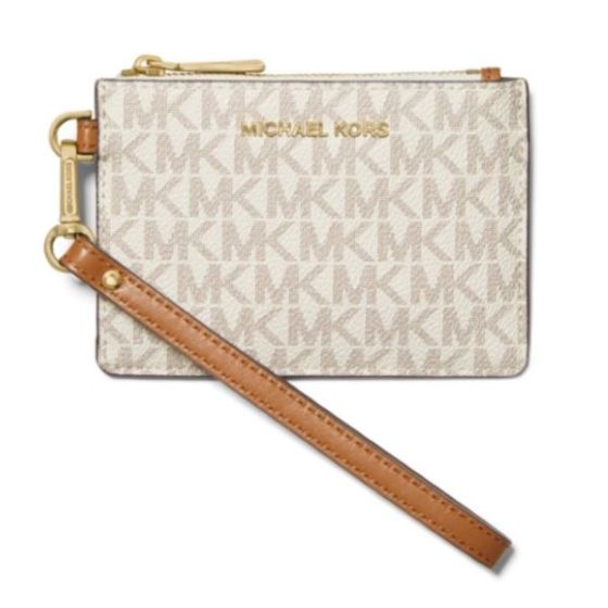 Small Logo Coin Wristlet - Vanilla