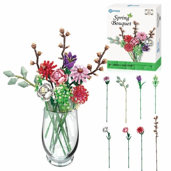 BK03 Spring Bouquet Floral Collection Building Block Set-1237 PCS