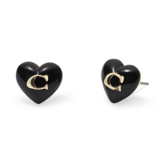 Resin Heart Studs - Black