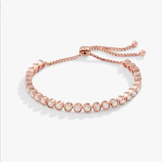 Tennis Bolo Crystal Bracelet - Shiny Rose Gold