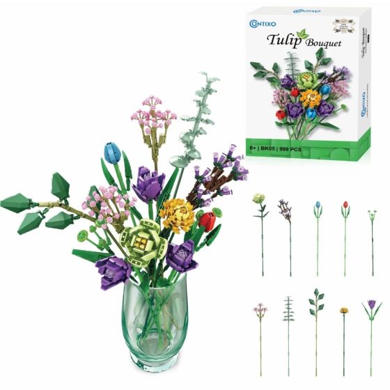 BK05 Tulip Bouquet Floral Collection Building Block Set