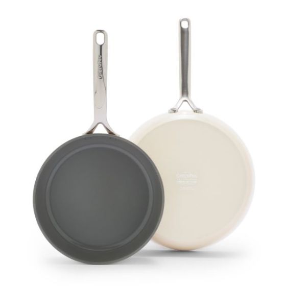 GP5 Colors 2pc Ceramic Nonstick Fry Pan Set Cloud Cream