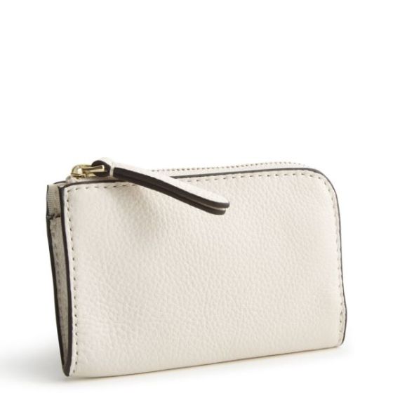 Zip Card Pouch-Cottage Cream-Leather