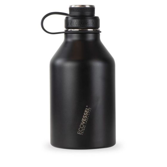EcoVessel BOSS -64oz TriMax Triple Insulated Growler w/ 2-Piece Screw Cap and Infuser in Slate Gray