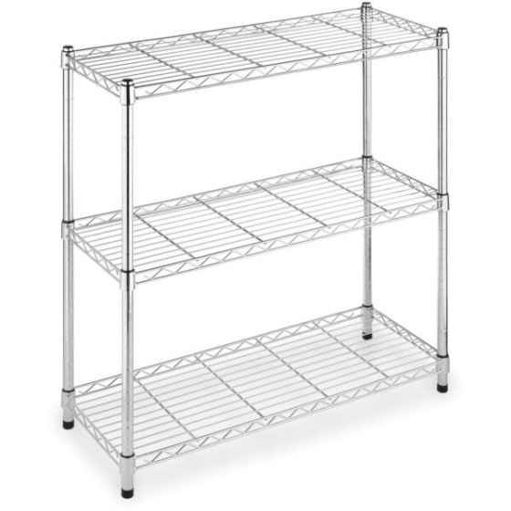 Supreme 3-Tier Shelving with 350 LB Weight Capacity per Shelf, 36-In. H x 36-In. W x 14-In. D, Chrom