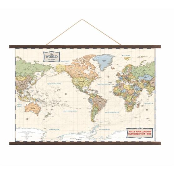 Antique World Canvas Map