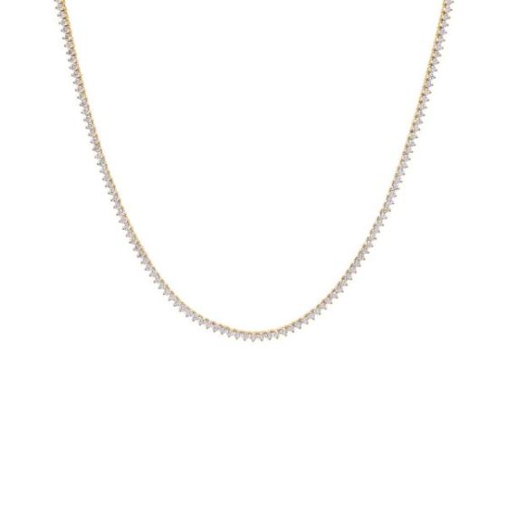 5CT Lab-Grown Tennis Necklace 14K Size 16