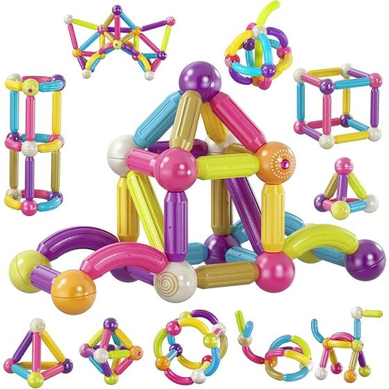 ST2 Kids Magnetic Stix Stick 68 PCs 3D Building Blocks