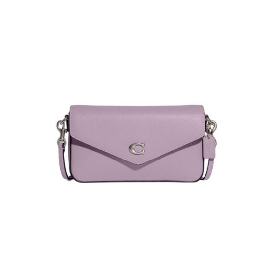 Crossgrain Leather Wyn Crossbody - Soft Purple/Silver