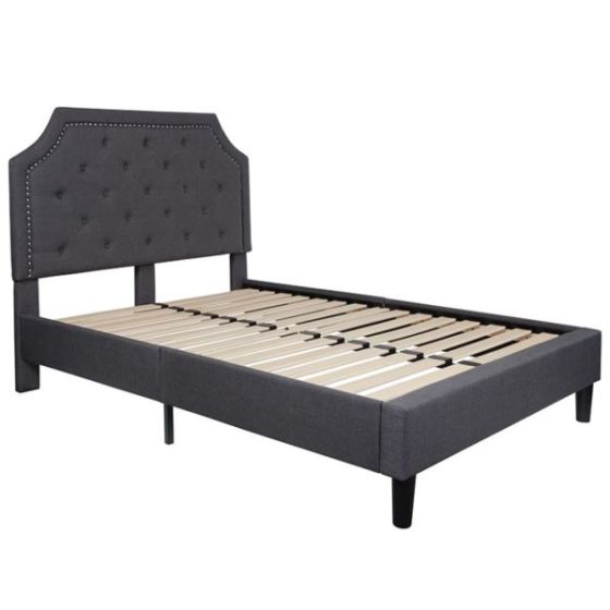 Dark Gray Queen Size Brighton Series Platform Bed Frame