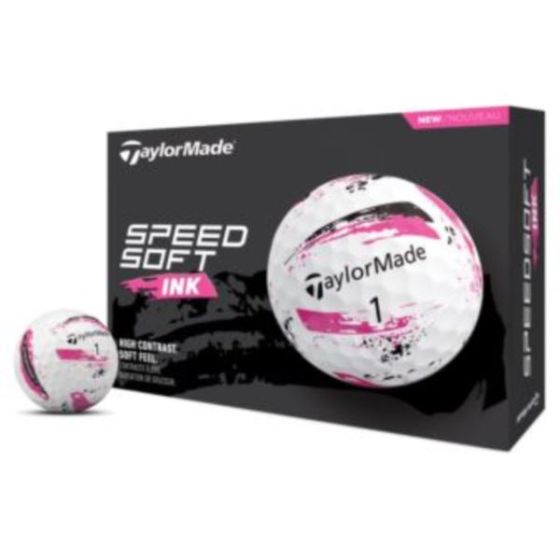 TaylorMade SpeedSoft Ink Pink 2024 Golf Balls - 1 Dozen
