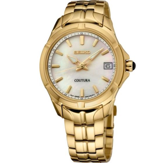 Seiko Coutura SGP Quartz Mother of Pearl Dial, Gold case and bracelet