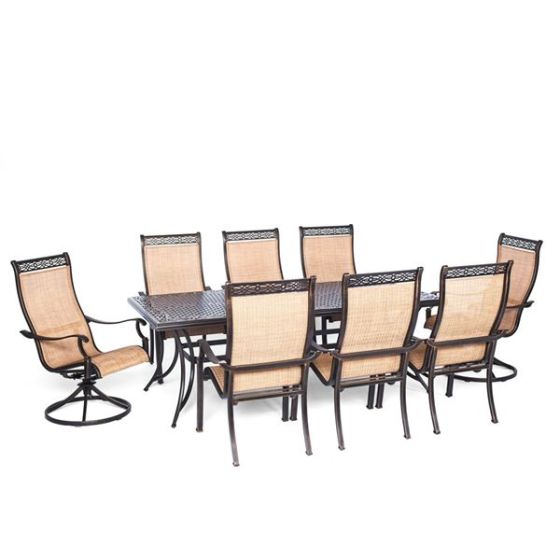 Manor 9-Piece Outdoor Dining Set with Two Swivel Rockers