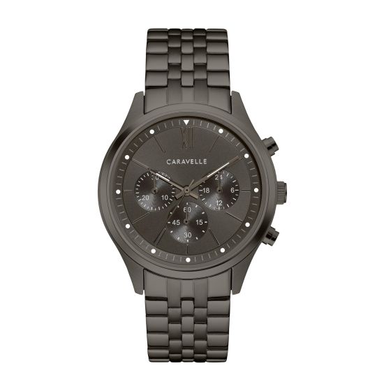 Caravelle Men's Gunmetal Stainless Steel Sport Watch