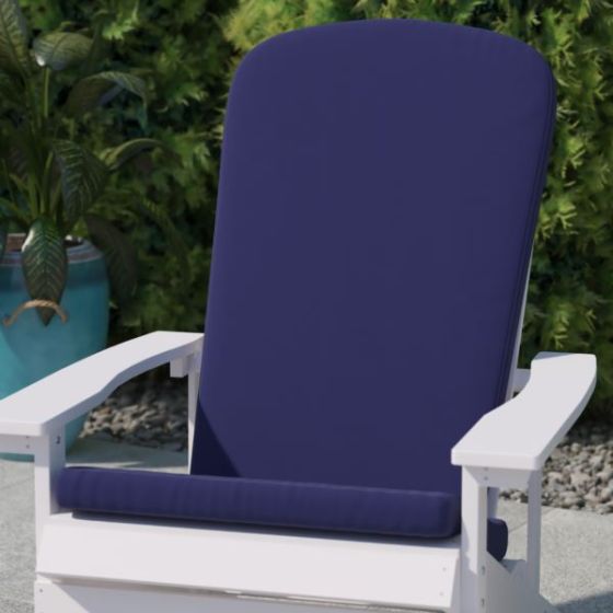 Set of 2 All-Weather High Back Adirondack Chair Cushions in Cream