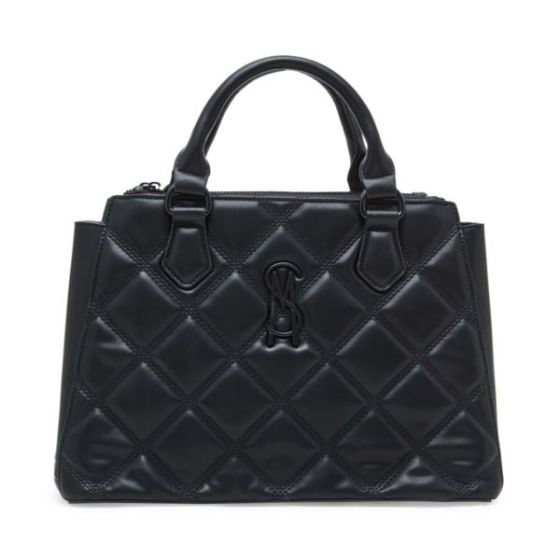 BJENNI Quilted Medium Satchel - Black
