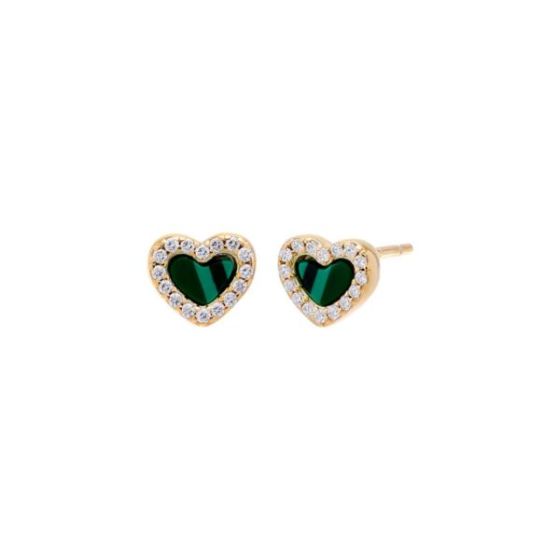 Pave Tiny Colored Gemstone Stud Earring Size 6MMx7MM