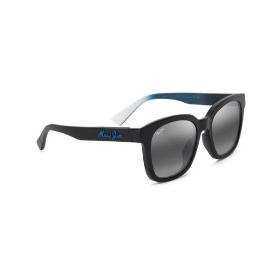 Honua Asian Fit Polarized Sunglasses Matte Black/White Frame Neutral Gray Lens