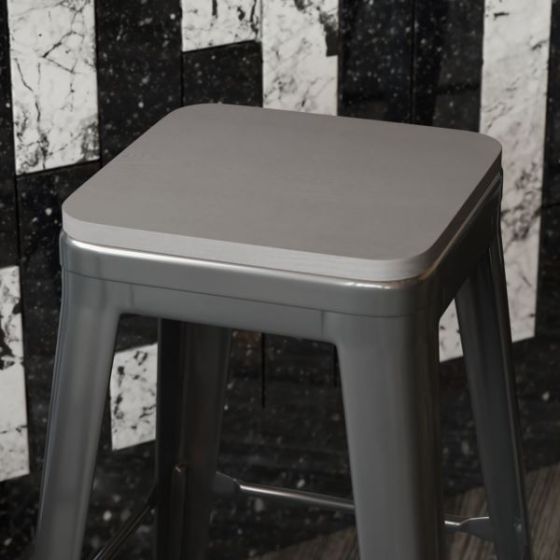 4PK Gray Poly Resin Seats for Stools & Chairs