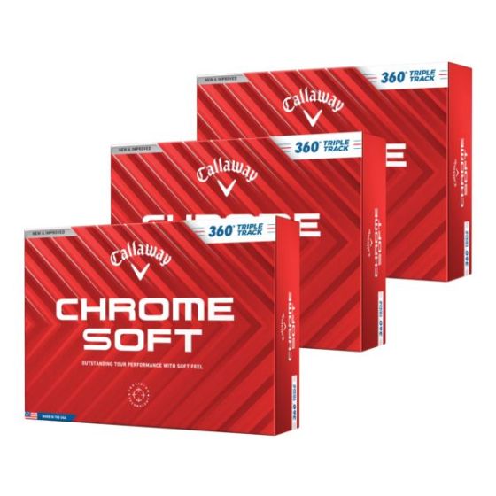 Chrome Soft 360 Triple Track Golf Balls - White - 3 Dozen