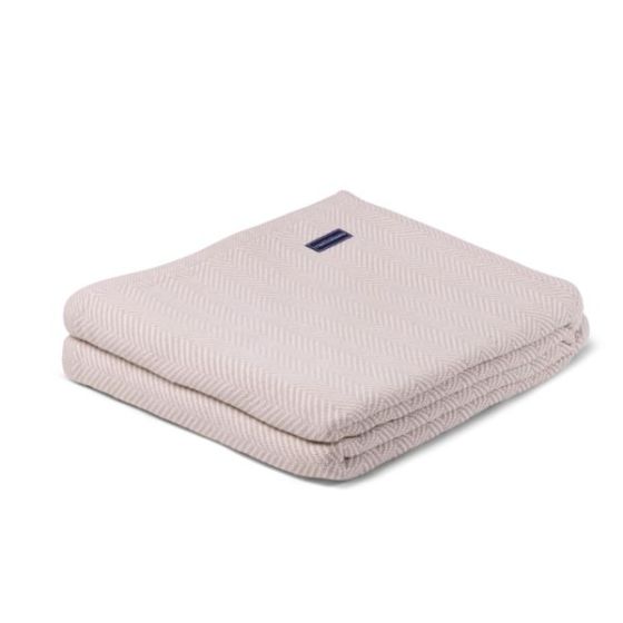 Faribault Mill Penobscot Cotton Bed Blanket - White/Oyster, Queen