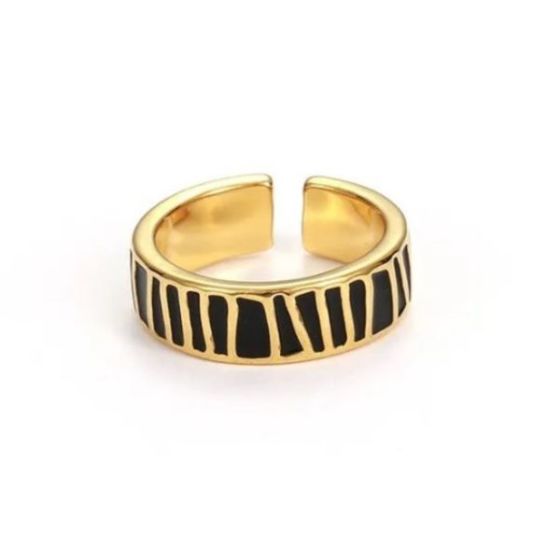 Minimalist Channel Ring - Black