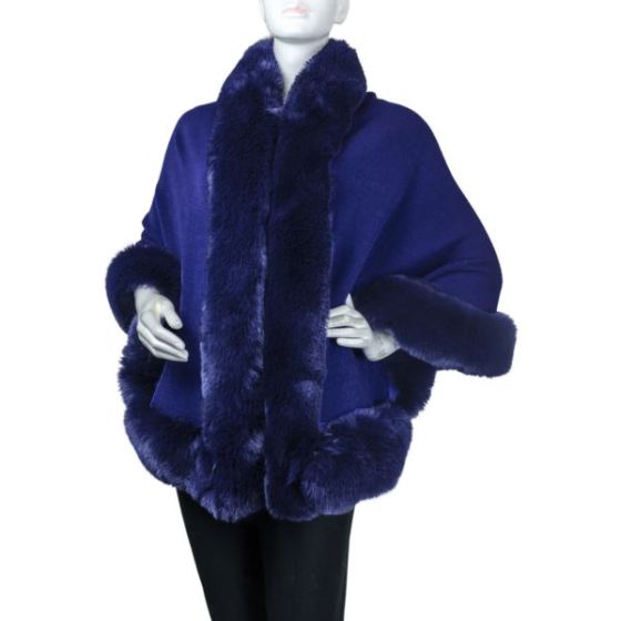 Ruana w/ Mink Faux Fur