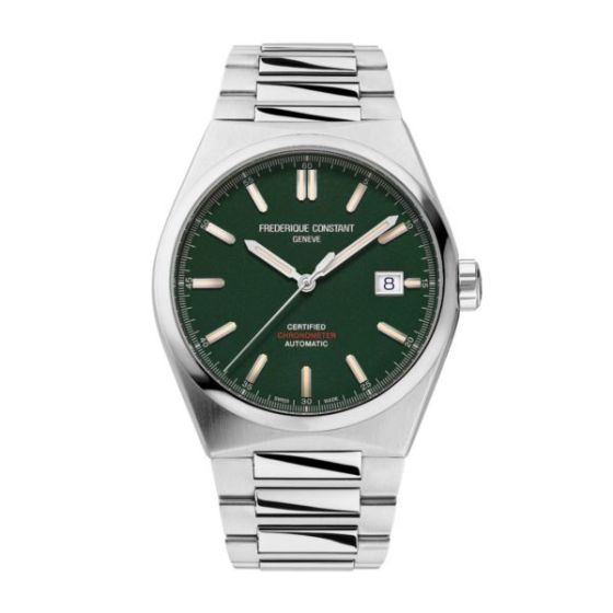 Men's Frederique Constant HIGHLIFE AUTOMATIC Stainless Steel Bracelet watch, Green dial