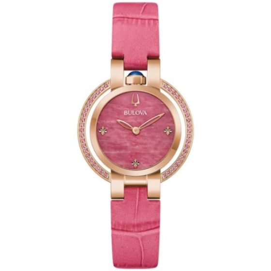 Ladies' Rubaiyat Leather Strap watch, Pink dial