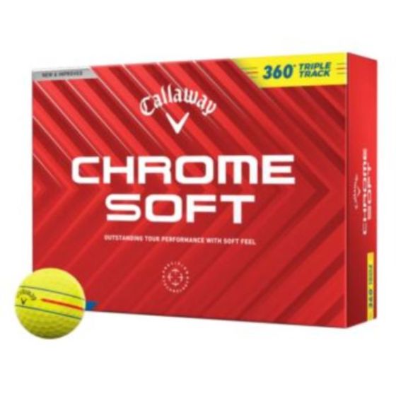 Callaway Chrome Soft 360 Triple Track Yellow 2024 Golf Balls - 1 Dozen