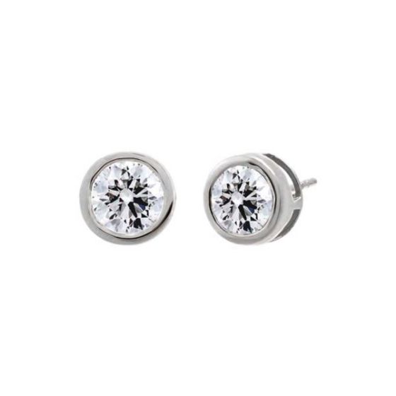 Lab-Grown Diamond Bezel Studs 14K Size 0.25 CT