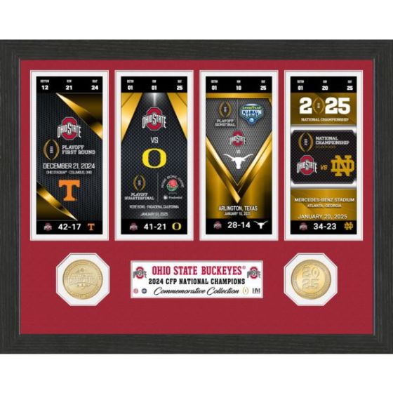 Ohio State 2025 CFP Ticket Collection & Bronze Photo Mint