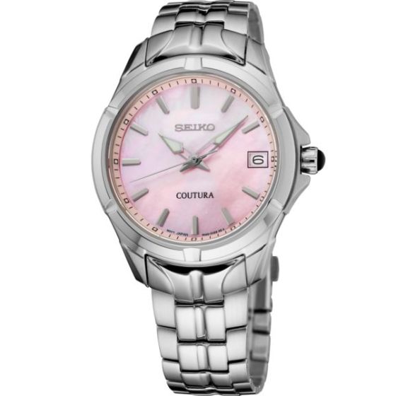 Seiko Coutura SS Quartz Pink MOP Dial, Silver case and bracelet