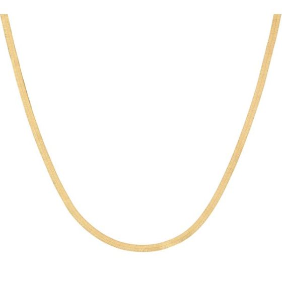 10K Yellow Gold Herringbone Necklace Size 18