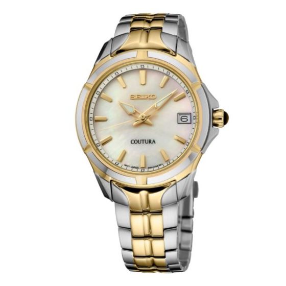 Ladies' Coutura Gold & Silver-Tone Stainless Steel Watch MOP Dial