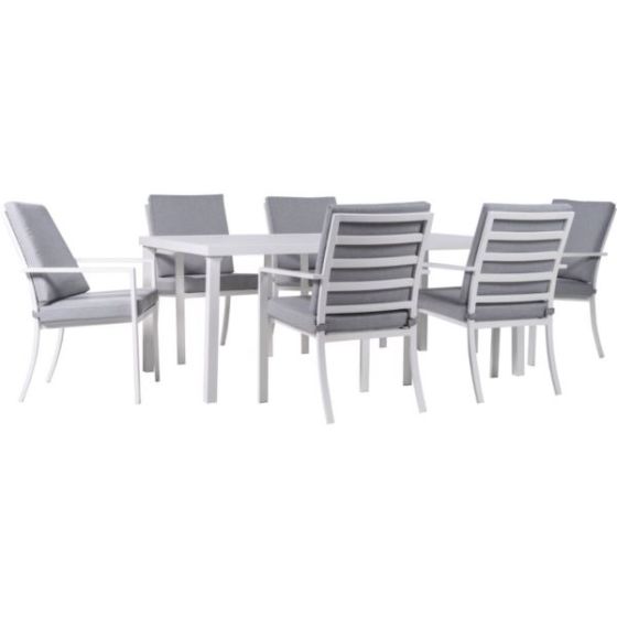 Greyson 7-Piece Dining Set with 6 Padded Dining Chairs and 72-in. x 40-in. Slat-Top Table