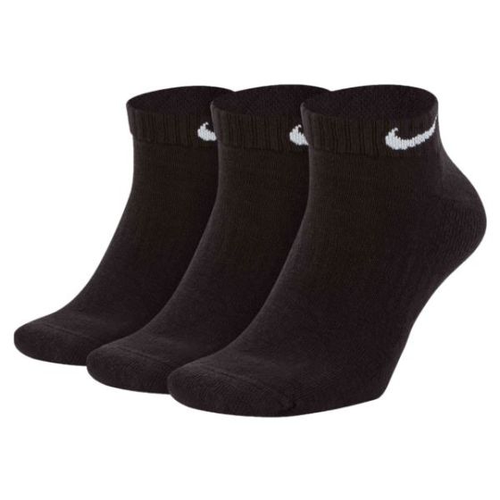 Nike Everyday Cushioned Training Low Socks (3 Pairs) - Black/White/L