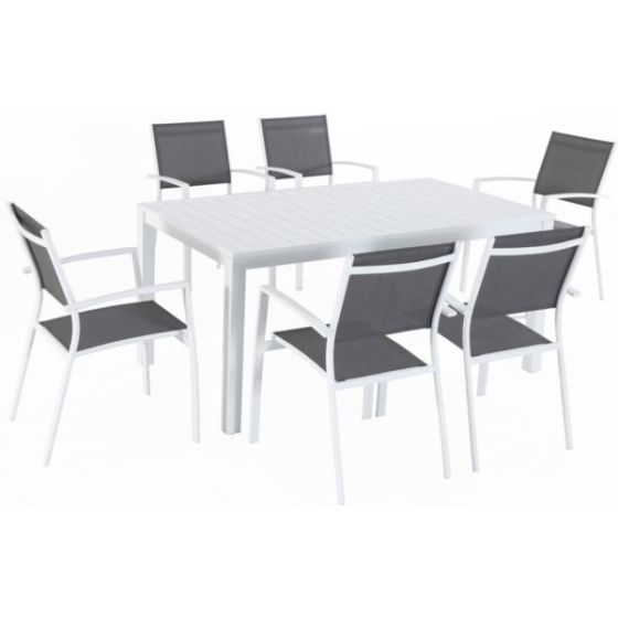 Harper 7-Piece Outdoor Dining Set with 6 Sling Chairs and a 63