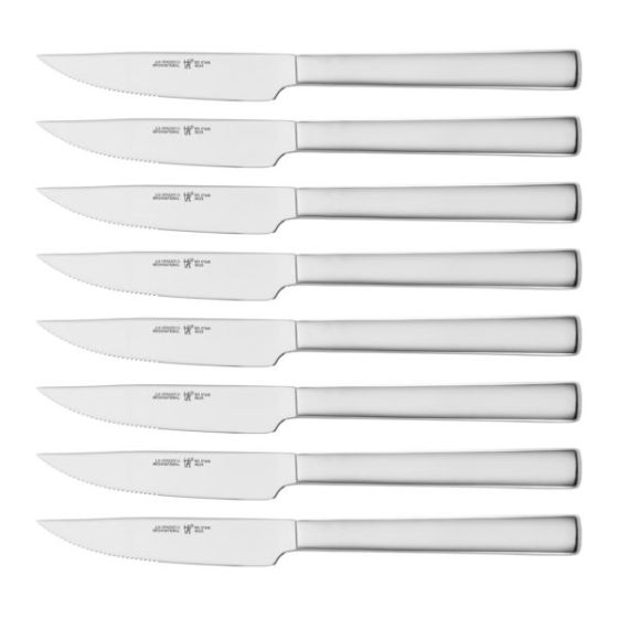 8pc Steak Knife Set Polished Stainless Steel