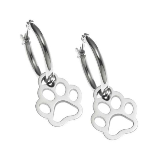 Joyful Sentiments Open Paw Print Hoop Earrings