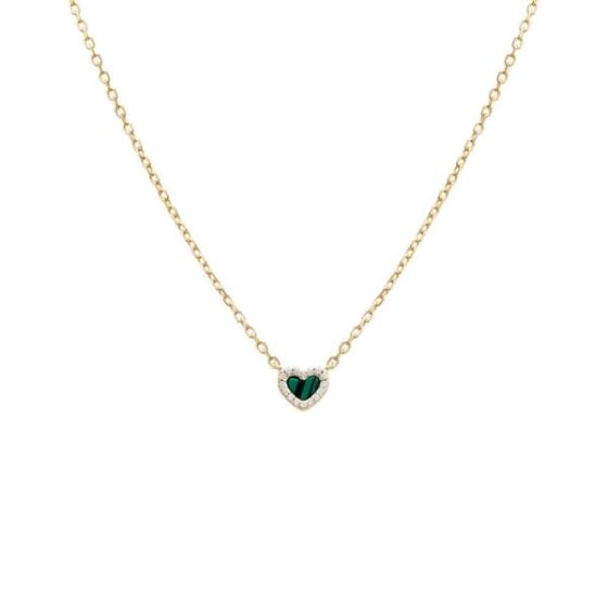 Mini Pave Gemstone Pendant Necklace Size 17