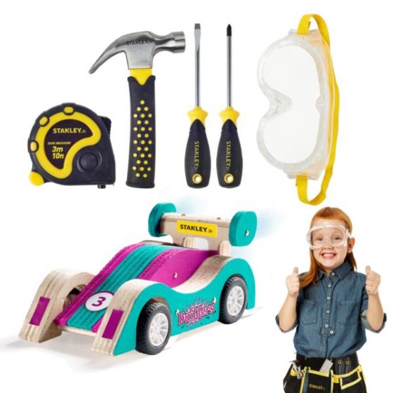 Stanley Jr. Combo DIY Set with Pull Back Sports Car Kit