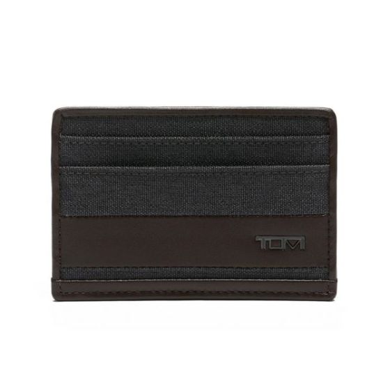 Alpha Slim Card Case Anthracite/Brown