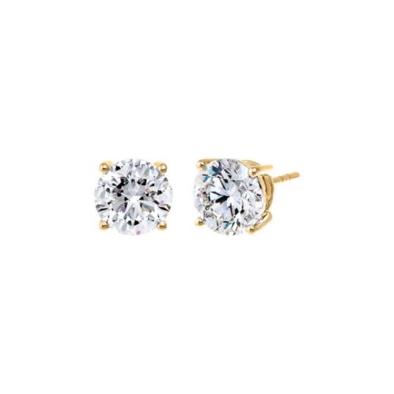 4 Carat Lab Grown 4 Prong Earring 14K Size 4CT