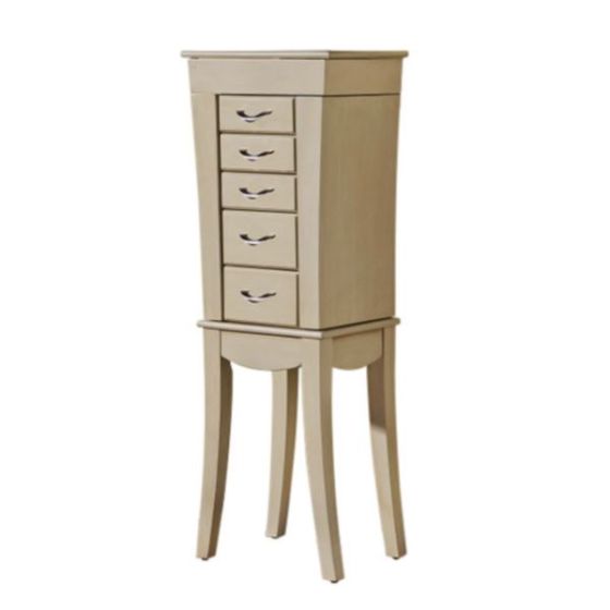 French Country Jewelry Armoire - Antique White