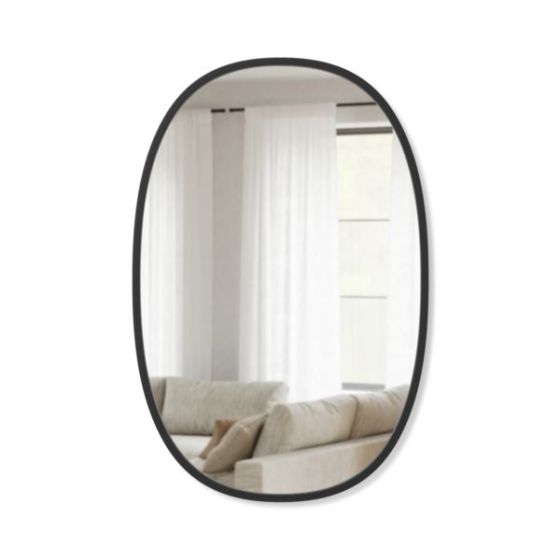 Hub Wall Mirror Oval 24x36 Blk