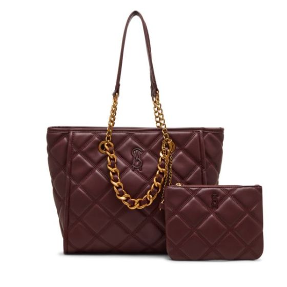 BKATTT Quilted Large Tote - Wine