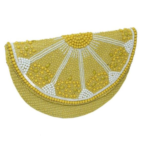 Lemon Drop Beaded Clutch